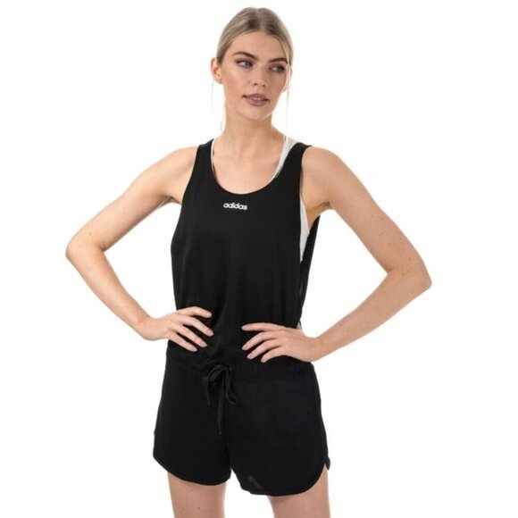 adidas Pants - Adidas Women’s Sleeveless Relaxed Training Black Shorts Romper Jumpsuit Size XL